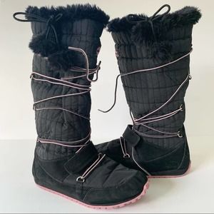 Timberland Snow Boots Lace Around Black Pink